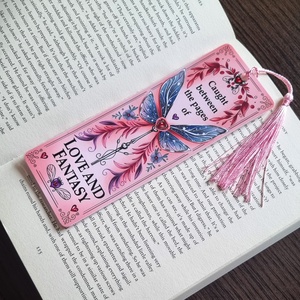 Semn de Carte Romantasy Love and Fantasy � Bookmark handmade, Cadou pentru Iubitoare de carti Fantasy - Artynos.ro