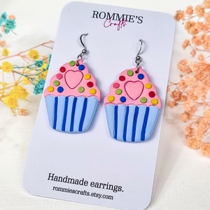 Cercei Cupcake � Bijuterii handmade din lut polimeric, inspiratie desert, Bijuterii, Cercei, Cercei lungi, , ARTYNOS