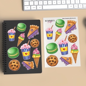 Set stickere dulciuri cute -autocolante decorative, jurnal, planner, laptop - casă & stil de viață - produse de papetărie - pachet stickere - Artynos.ro