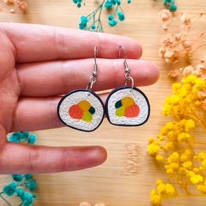 Cercei sushi handmade din lut polimeric, inspirati din cultura japoneza - bijuterii - cercei - cercei cu figurine - Artynos.ro