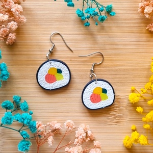 Cercei sushi handmade din lut polimeric, inspirati din cultura japoneza - bijuterii - cercei - cercei cu figurine - Artynos.ro