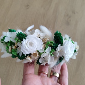 Coronita din flori criogenate si stabilizate pentru premiere/festivitate scoala/nunta - accesorii nuntă - buchet mireasă  - Artynos.ro