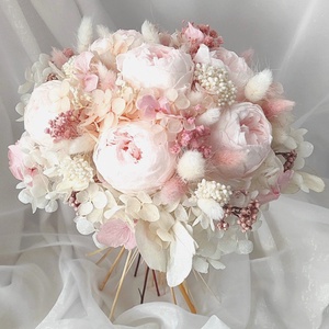 Buchet de mireasa cu bujori roz criogenati, Accesorii nunta, Amintiri si cadouri de nunta, Cadou nunta, Set de ceremonie, Aranjament de flori, ARTYNOS