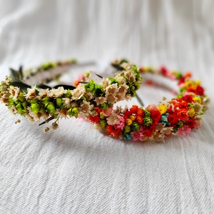 Coronite din flori criogenate si stabilizate pentru premiere/festivitate scoala/nunta - accesorii nuntă - ornamente de păr de nuntă - coroană de cap mireasă - Artynos.ro
