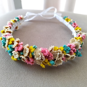 Coronite din flori criogenate si stabilizate pentru premiere/festivitate scoala/nunta - accesorii nuntă - ornamente de păr de nuntă - coroană de cap mireasă - Artynos.ro