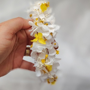 Coronite din flori criogenate si stabilizate pentru premiere/festivitate scoala/nunta - accesorii nuntă - ornamente de păr de nuntă - coroană de cap mireasă - Artynos.ro