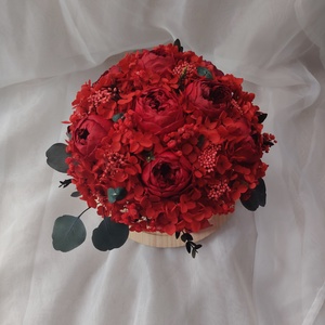 Buchet de mireasa cu bujori criogenati rosii/bordeaux/grena  - accesorii nuntă - buchet mireasă  - Artynos.ro