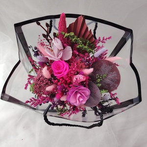 Aranjament în vaza cu flori criogenate și stablizate - trandafir, hortensie, gypsophila - casă & stil de viață - decorațiuni de casă - accesorii florale - buchete de flori - Artynos.ro