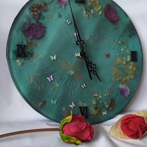 Ceas de perete floral handmade, Casa & Stil de viata, Decoratiuni de casa, Decoratiuni de pereti, Ceasuri de perete, Altele, ARTYNOS
