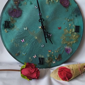 Ceas de perete floral handmade - casă & stil de viață - decorațiuni de casă - decorațiuni de pereți - ceasuri de perete - Artynos.ro