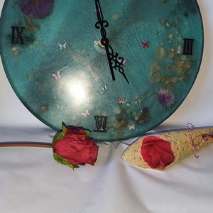 Ceas de perete floral handmade - casă & stil de viață - decorațiuni de casă - decorațiuni de pereți - ceasuri de perete - Artynos.ro