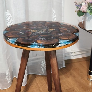 Masuta handmade cu pietre fluorescente (Glow in the Dark), Casa & Stil de viata, Mobilier artizanal, Mese, Prelucrarea lemnului, Altele, ARTYNOS