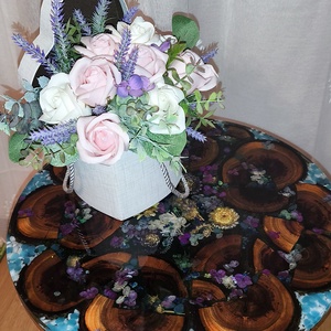 Măsuță handmade cu pietre fluorescente (Glow in the Dark) - casă & stil de viață - mobilier artizanal - mese - Artynos.ro