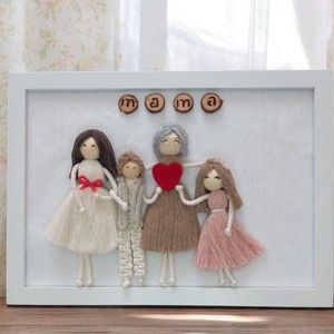 Cadou de Ziua Mamei pentru bunica - Personalizabil 3D Macrame Family Picture -  - Artynos.ro