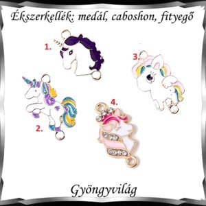 Accesoriu pentru bijuterii: pandantiv, caboshon, dangler BMCF-2-04 unicorni de mai multe feluri -  - Artynos.ro