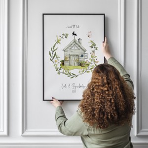 Casă de casă personalizată, imagine de casă de casă, cadou de nuntă, cuplu dedicat numelui, cadou aniversar -  - Artynos.ro