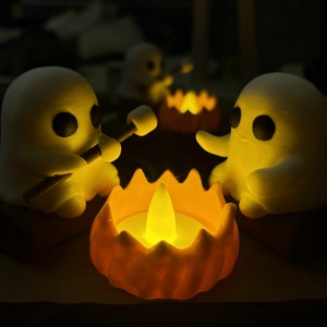 Decorațiune de masă drăguță în formă de foc de tabără cu luminițe și fantome. -  - Artynos.ro