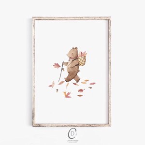 Forest animal toamna arta de perete, ursulet de plus poster, camera de copii imagine, cadou, , , Decalcomanii de perete ilustrate cu personaje de animale din padure, perfecte pentru a aduce o nota..., ARTYNOS