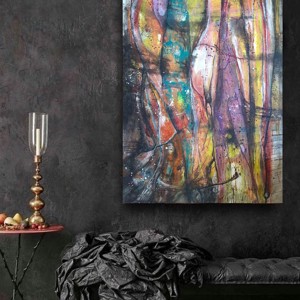 Pădurea din visul meu - pictură abstractă pe pânză, de Zsolt Böszörményi Kovács -  - Artynos.ro