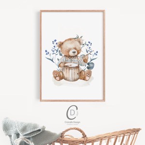 Animale muzicale din pădure, pepinieră, poster pentru grădiniță, artă de perete set de 3 -  - Artynos.ro
