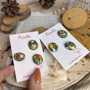 Insignă de toamnă cu ciupercuțe - genți și portofele - accesorii genți - breloc - Artynos.ro