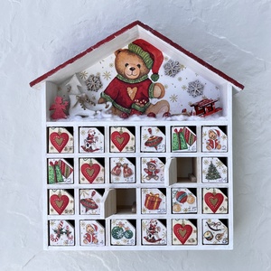 Casă de Advent, calendar  - crăciun - decorațiuni de advent - calendar de advent - Artynos.ro