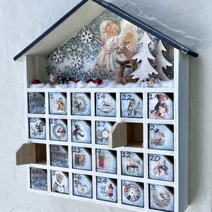 Casă de Advent, calendar - Îngerașul - crăciun - decorațiuni de advent - calendar de advent - Artynos.ro