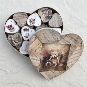 Calendarul Adventului, calendar, inimi  - crăciun - decorațiuni de advent - calendar de advent - Artynos.ro