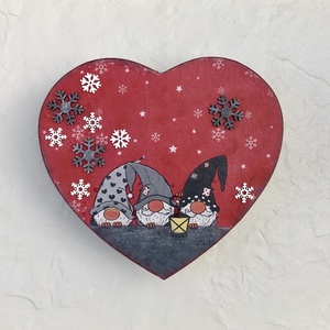 Calendarul Adventului, calendar, inimi , Craciun, Decoratiuni de Advent, Calendar de Advent, Decoupage, transfer si tehnici servetel, ARTYNOS