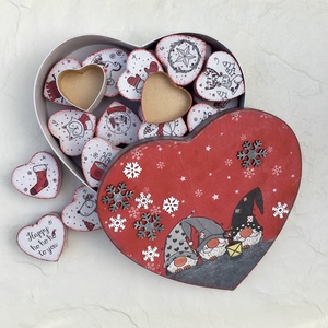 Calendarul Adventului, calendar, inimi  - crăciun - decorațiuni de advent - calendar de advent - Artynos.ro