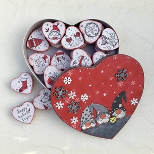 Calendarul Adventului, calendar, inimi  - crăciun - decorațiuni de advent - calendar de advent - Artynos.ro