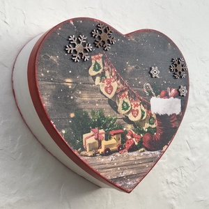 Calendarul Adventului, calendar, inimi  - crăciun - decorațiuni de advent - calendar de advent - Artynos.ro