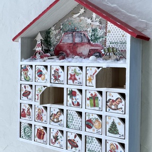 Casă de Advent, calendar  - crăciun - decorațiuni de advent - calendar de advent - Artynos.ro