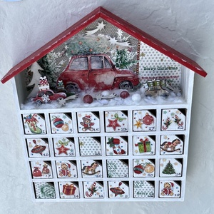 Casă de Advent, calendar  - crăciun - decorațiuni de advent - calendar de advent - Artynos.ro