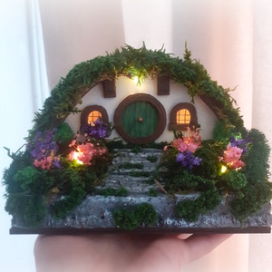 Căsuță hobbit miniaturală, Decor hobbit, Diorama casa hobbit, Casă & Stil de viață, Accesorii pentru decorat casa, Ornamente, , ARTYNOS