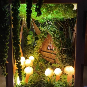 Felinar ciuperci luminoase, Dioramă grădină miniaturală, Felinar decorativ cu leduri - casă & stil de viață - lămpi și corpuri de iluminat - lampă de ambianță - Artynos.ro