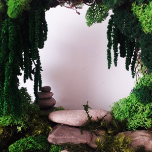 Moon Gate vegetal, Poarta lunii, Grădină zen, Decor muschi - casă & stil de viață - accesorii pentru decorat casa - decorațiuni de pereți, decorațiuni suspendate - decorațiuni cu licheni - Artynos.ro
