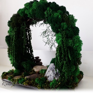Moon Gate vegetal, Poarta lunii, Grădină zen, Decor muschi - casă & stil de viață - accesorii pentru decorat casa - decorațiuni de pereți, decorațiuni suspendate - decorațiuni cu licheni - Artynos.ro