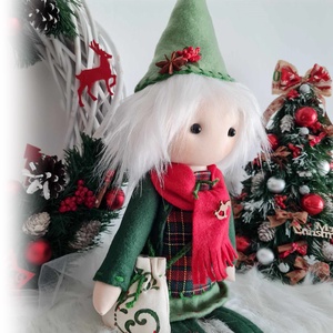Spiridus Craciun, Elf Craciun, papusa decorativa - accesorii de crăciun - decorațiuni de crăciun de casă - decorațiuni pentru casă de crăciun - Artynos.ro