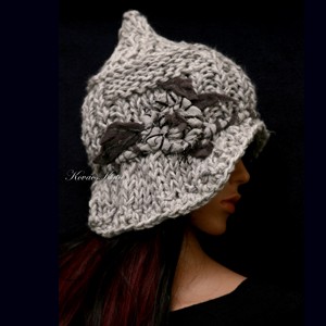 CLOCHE-ART - pălărie extravagantă tricotată manual -  - Artynos.ro