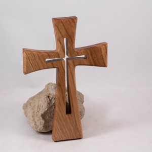 Cruce din lemn modelata, cruce de perete, , , ARTYNOS