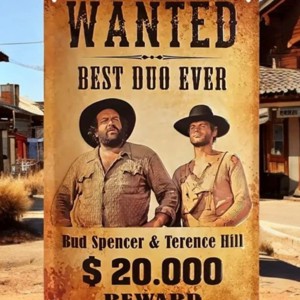 Placa metalica retro Bud Spencer Terrence Hill - Artynos.ro