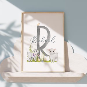 Viața la fermă, decorațiuni de perete, set poster cu monogramă, 3 bucăți -  - Artynos.ro