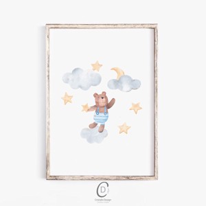 Imagine personalizată pentru camera copiilor, decorațiuni pentru camera copilului, set de artă de perete cu animale din pădure 3 buc -  - Artynos.ro