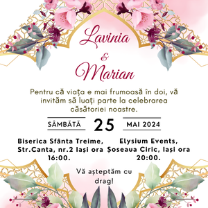 Model Invitație Nuntă - accesorii nuntă - invitații și felicitări de nuntă - invitații nuntă - Artynos.ro