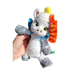 Jucărie de pluș croșetată Plușica Croșețica, Unicorn PIC ROCK STAR de buzunar - jucării și echipamente pentru copii - plușuri - unicorn - Artynos.ro