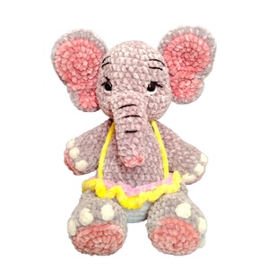 Jucărie de pluș croșetată Plușica Croșețica, elefănțica Baby Asha - jucării și echipamente pentru copii - plușuri - elefant de pluș - Artynos.ro