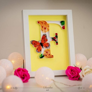 Tablou decorative cu inițiala numelui  - Artynos.ro
