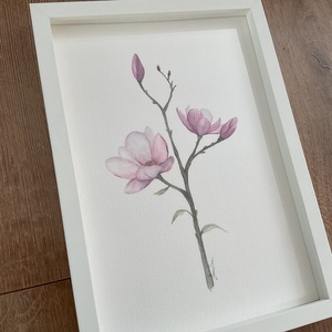 Pictura in acuarela cu rama Magnolie, Arte vizuale si accesorii , Picturi, Acuarele picturi, , ARTYNOS