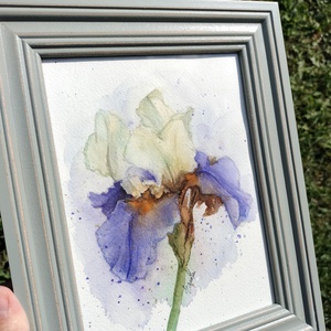 Floare de iris pictata manual cu rama - Artynos.ro